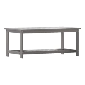 Afuera Living Indoor/Outdoor Poly Resin 2-Tier Adirondack Coffee Table - Gray