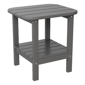 Afuera Living All-Weather Adirondack Patio Side Table in Gray