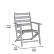 Afuera Living All Weather Adirondack Table & 4 Chairs with Cupholders in Gray