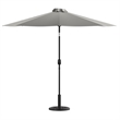 Afuera Living Gray 9 FT Round Umbrella & Universal Black Cement Waterproof Base