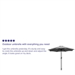 Afuera Living Gray 9 FT Round Umbrella & Universal Black Cement Waterproof Base