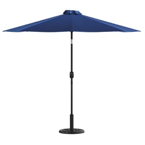 Afuera Living Navy 9 FT Round Umbrella & Universal Black Cement Waterproof Base