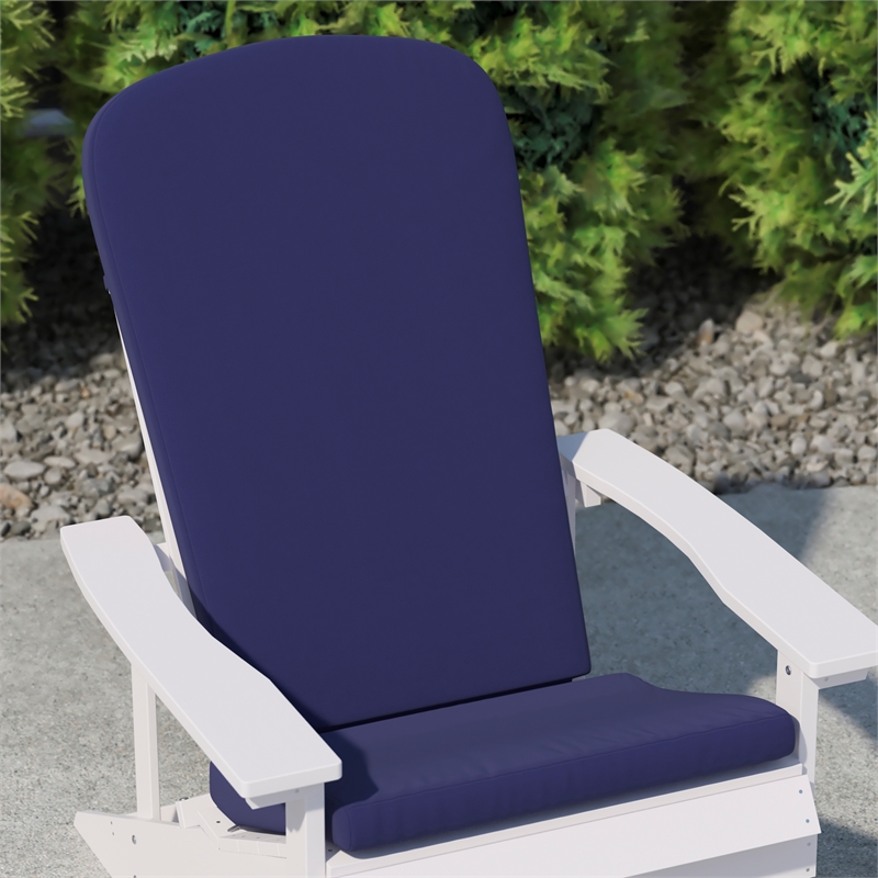 Afuera Living Set of 2 All-Weather High Back Adirondack Chair Cushions in Blue