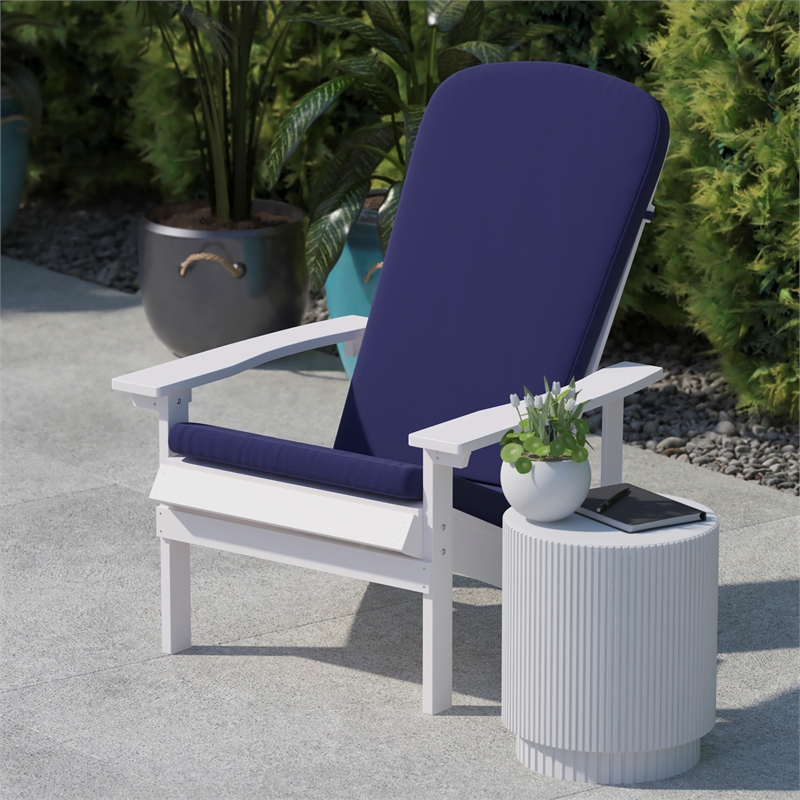 Afuera Living Set of 2 All-Weather High Back Adirondack Chair Cushions in Blue