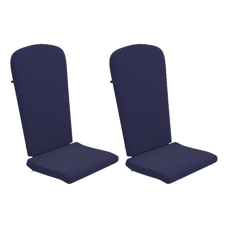 Afuera Living Set of 2 All-Weather High Back Adirondack Chair Cushions in Blue