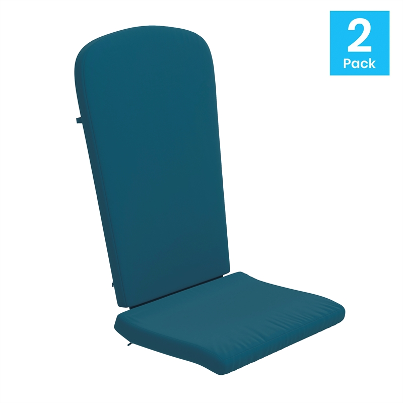 Afuera Living Set of 2 All-Weather High Back Adirondack Chair Cushions in Teal