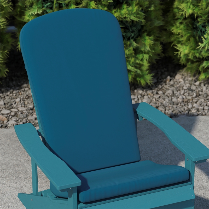 Afuera Living Set of 2 All-Weather High Back Adirondack Chair Cushions in Teal