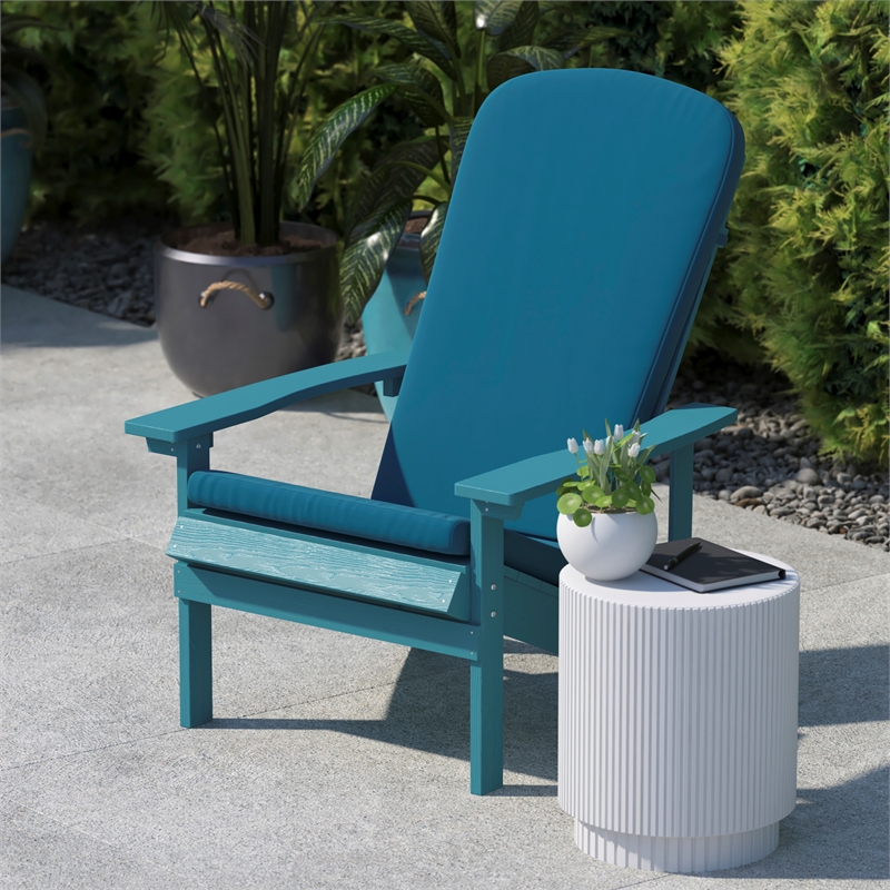 Afuera Living Set of 2 All-Weather High Back Adirondack Chair Cushions in Teal