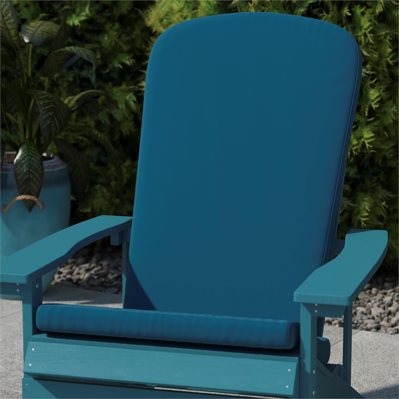 Afuera Living Set of 2 All-Weather High Back Adirondack Chair Cushions in Teal