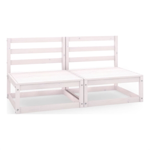 Afuera Living 2-Seater Solid Pinewood Modular Garden Sofa in White