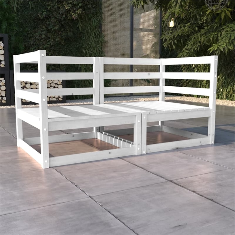 Afuera Living Solid Pinewood Standard Modular Garden Sofa in White