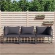 Afuera Living Contemporary Garden Lounge Set in Anthracite/Gray