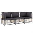 Afuera Living Contemporary Garden Lounge Set in Anthracite/Gray