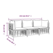 Afuera Living Contemporary Garden Lounge Set in Anthracite/Gray