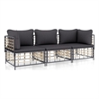 Afuera Living Contemporary Garden Lounge Set in Anthracite/Gray