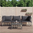 Afuera Living Contemporary Garden Lounge Set in Anthracite/Gray