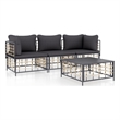 Afuera Living Contemporary Garden Lounge Set in Anthracite/Gray