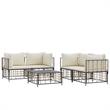 Afuera Living Contemporary Garden Lounge Set in Anthracite/Beige