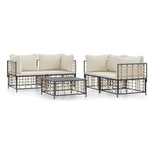 Afuera Living Contemporary Garden Lounge Set in Anthracite/Gray