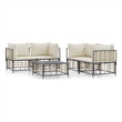 Afuera Living Contemporary Garden Lounge Set in Anthracite/Beige