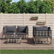 Afuera Living Contemporary Garden Lounge Set in Anthracite/Gray