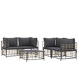 Afuera Living Contemporary Garden Lounge Set in Anthracite/Gray
