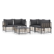 Afuera Living Contemporary Garden Lounge Set in Anthracite/Gray