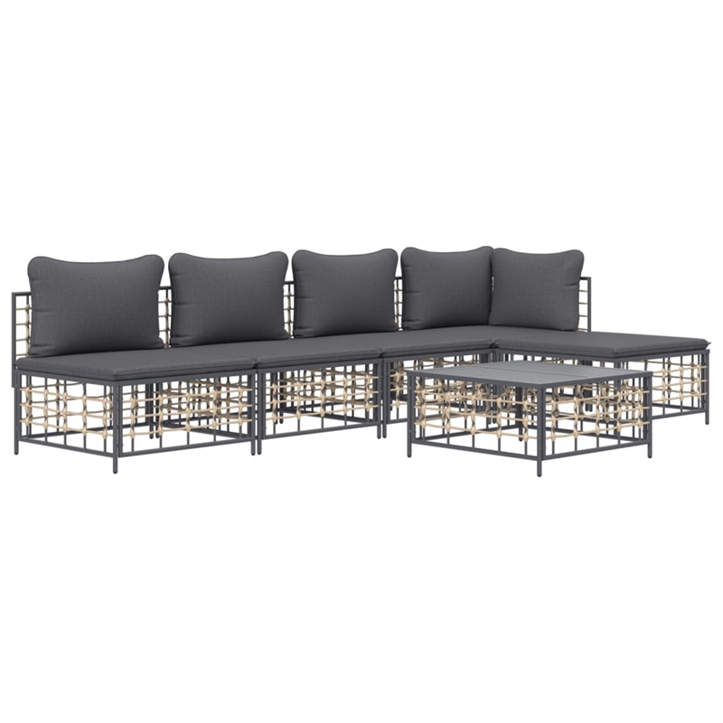 Afuera Living Poly Rattan Large Modular Garden Lounge Set in Anthracite