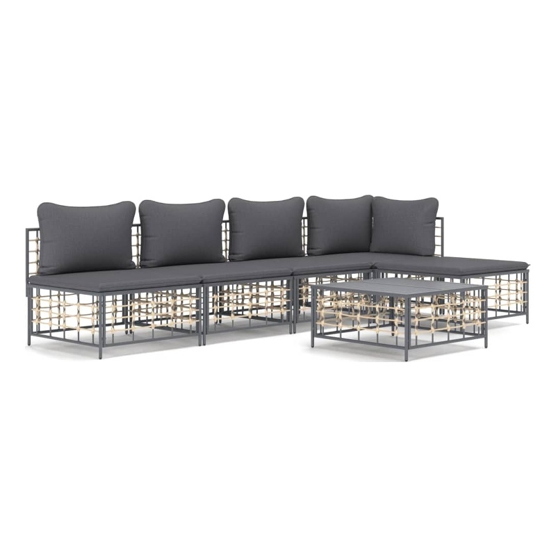 Afuera Living Poly Rattan Large Modular Garden Lounge Set in Anthracite