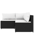 Afuera Living PE Rattan Medium Adjustable Feet Patio Lounge Set in Black
