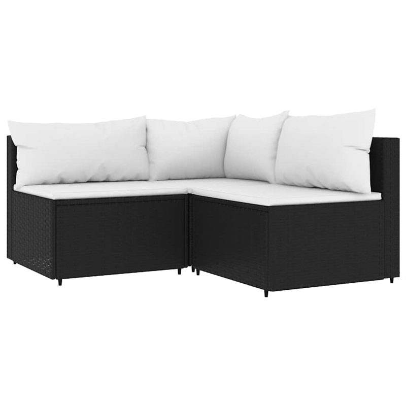 Afuera Living Rattan Powder-Coated Steel & Glass Patio Lounge Set in Black