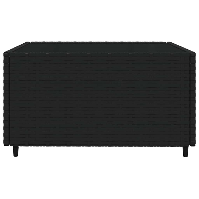 Afuera Living Rattan Powder-Coated Steel & Glass Patio Lounge Set in Black