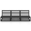 Afuera Living 3-Seater Solid Pinewood 3-Seater Sofa Modular Sofa in Black