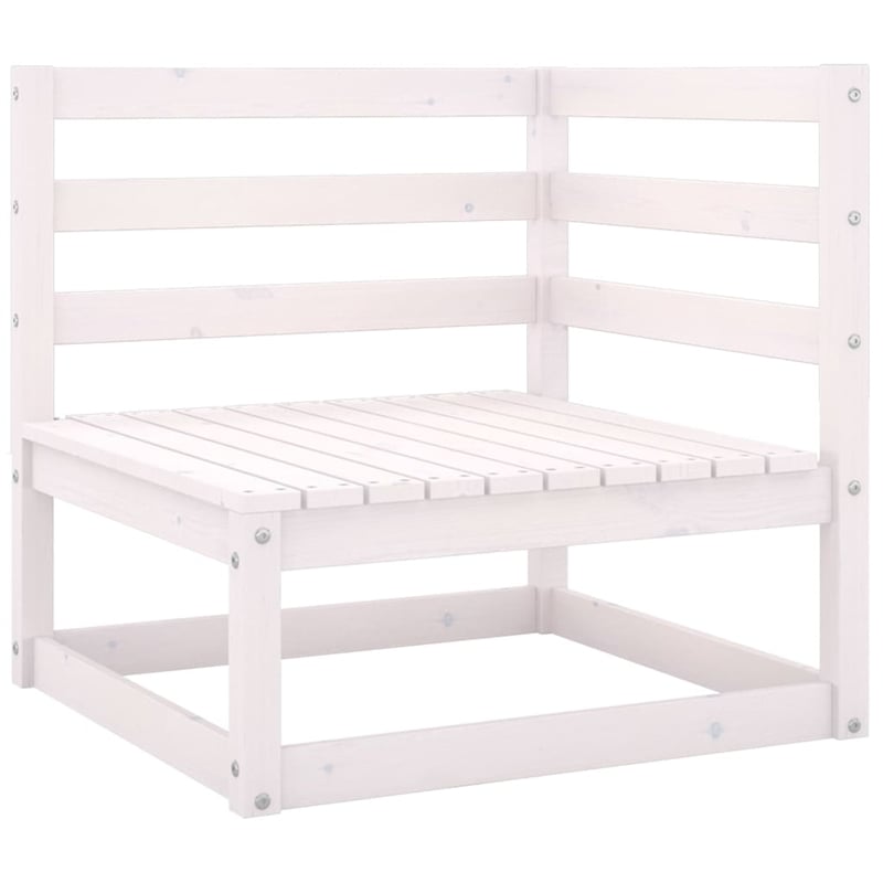 Afuera Living Solid Pinewood 3-Seater Modular Garden Sofa in White