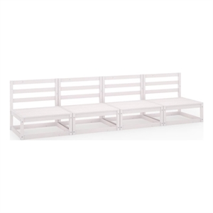 Afuera Living Solid Pinewood Medium Modular Outdoor Sofa Garden Sofa in White