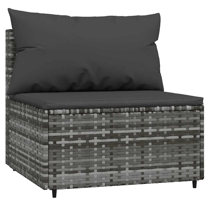 Afuera Living 3 Pc Patio Lounge Set With Cushions in Anthracite/Gray Poly Rattan
