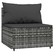 Afuera Living 3 Pc Patio Lounge Set With Cushions in Anthracite/Gray Poly Rattan