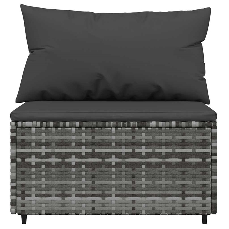 Afuera Living 3 Pc Patio Lounge Set With Cushions in Anthracite/Gray Poly Rattan