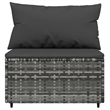 Afuera Living 3 Pc Patio Lounge Set With Cushions in Anthracite/Gray Poly Rattan