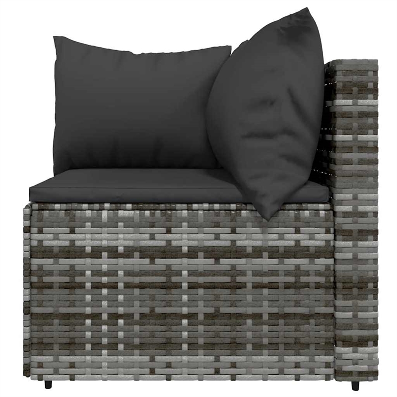 Afuera Living 3 Pc Patio Lounge Set With Cushions in Anthracite/Gray Poly Rattan