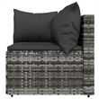 Afuera Living 3 Pc Patio Lounge Set With Cushions in Anthracite/Gray Poly Rattan