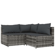 Afuera Living Poly Rattan Medium Adjustable Feet Patio Lounge Set Gray
