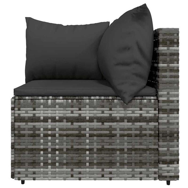 Afuera Living Poly Rattan Medium Adjustable Feet Patio Lounge Set Gray