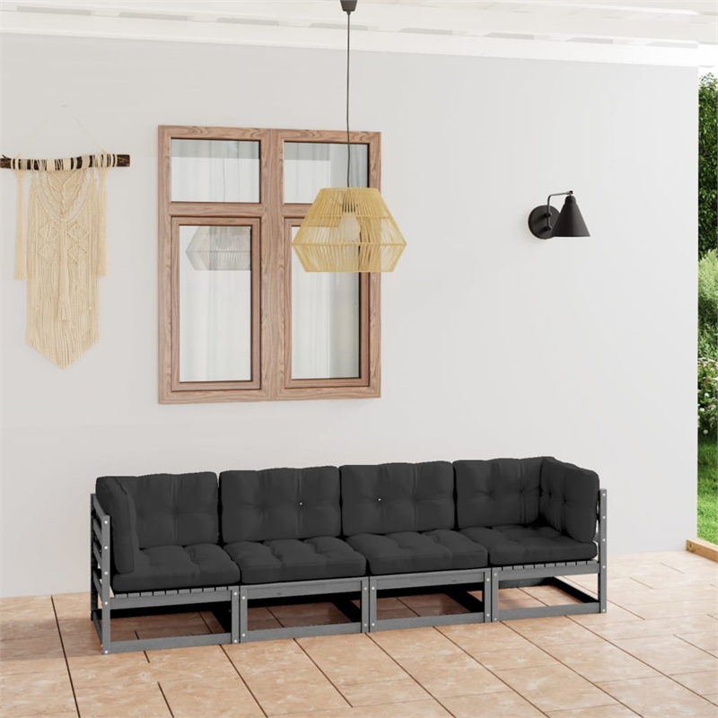 Afuera Living Contemporary Square Rustic Modular Outdoor Sofa