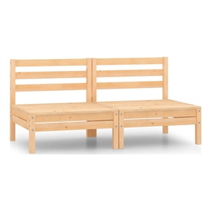 Afuera Living Solid Pinewood Medium Modular Garden Sofa in Natural Wood