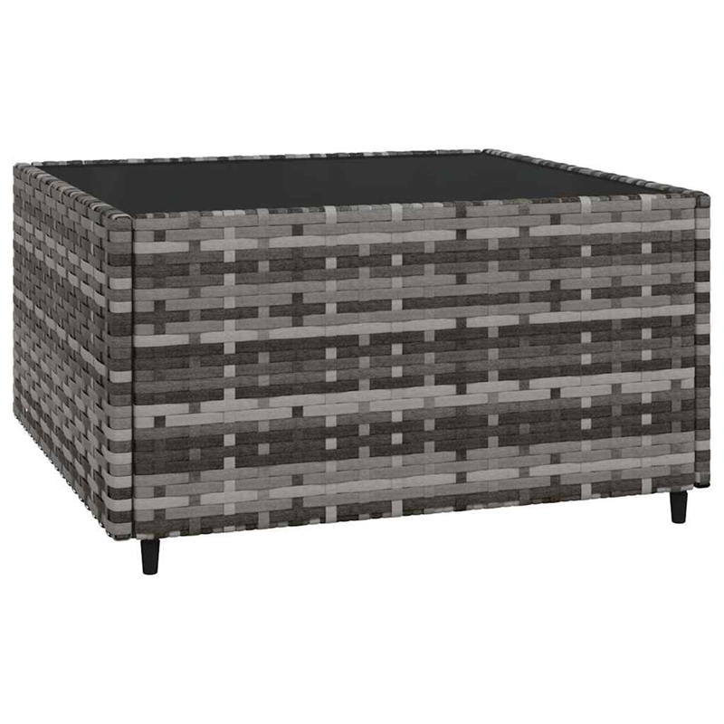 Afuera Living Rattan Powder-Coated Steel & Glass Patio Lounge Set in Gray