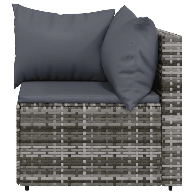 Afuera Living Rattan Powder-Coated Steel & Glass Patio Lounge Set in Gray