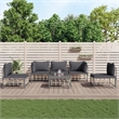 Afuera Living Rattan Steel & Fabric Garden Lounge Set in Anthracite