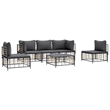 Afuera Living Rattan Steel & Fabric Garden Lounge Set in Anthracite