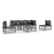Afuera Living Rattan Steel & Fabric Garden Lounge Set in Anthracite